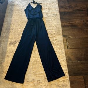 Ladies halter jumpsuit in jersey material, Navy, S